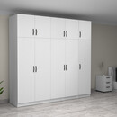 Ντουλάπα Ρούχων Victoria Megapap Πεντάφυλλη με Πατάρι Χρώμα Λευκό 250x60x240εκ.