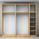 Ντουλάπα Ρούχων Victoria Megapap Πεντάφυλλη με Πατάρι Χρώμα Φυσικό Οξιάς 250x60x240εκ.