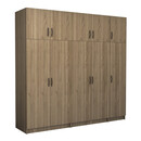 Ντουλάπα Ρούχων Victoria Megapap Πεντάφυλλη με Πατάρι Χρώμα Καρυδί 250x60x240εκ.