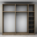 Ντουλάπα Ρούχων Victoria Megapap Πεντάφυλλη με Πατάρι Χρώμα Καρυδί 250x60x240εκ.