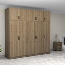 Ντουλάπα Ρούχων Victoria Megapap Πεντάφυλλη με Πατάρι Χρώμα Καρυδί 250x60x240εκ.