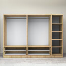 Ντουλάπα Ρούχων Victoria Megapap Πεντάφυλλη με Συρτάρια Χρώμα Φυσικό Οξιάς 250x60x181εκ.