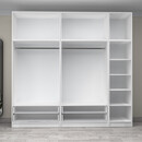 Ντουλάπα Ρούχων Victoria Megapap Πεντάφυλλη με Πατάρι και Συρτάρια Χρώμα Λευκό 250x60x240εκ.