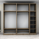 Ντουλάπα Ρούχων Victoria Megapap Πεντάφυλλη με Πατάρι και Συρτάρια Χρώμα Καρυδί 250x60x240εκ.