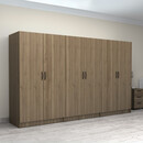 Ντουλάπα Ρούχων Victoria Megapap Εξάφυλλη Χρώμα Καρυδί 300x60x181εκ.