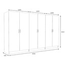 Ντουλάπα Ρούχων Victoria Megapap Εξάφυλλη Χρώμα Καρυδί 300x60x181εκ.