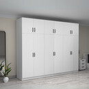 Ντουλάπα Ρούχων Victoria Megapap Εξάφυλλη με Πατάρι Χρώμα Λευκό 300x60x240εκ.