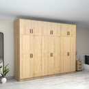 Ντουλάπα Ρούχων Victoria Megapap Εξάφυλλη με Πατάρι Χρώμα Φυσικό Οξιάς 300x60x240εκ.