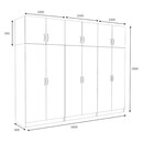 Ντουλάπα Ρούχων Victoria Megapap Εξάφυλλη με Πατάρι Χρώμα Φυσικό Οξιάς 300x60x240εκ.