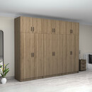 Ντουλάπα Ρούχων Victoria Megapap Εξάφυλλη με Πατάρι Χρώμα Καρυδί 300x60x240εκ.