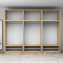 Ντουλάπα Ρούχων Victoria Megapap Εξάφυλλη με Πατάρι και Συρτάρια Χρώμα Φυσικό Οξιάς 300x60x240εκ.