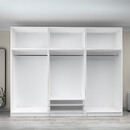 Ντουλάπα Ρούχων Victoria Megapap Εξάφυλλη με Πατάρι και Συρτάρια Χρώμα Λευκό 300x60x240εκ.