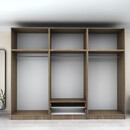 Ντουλάπα Ρούχων Victoria Megapap Εξάφυλλη με Πατάρι και Συρτάρια Χρώμα Καρυδί 300x60x240εκ.