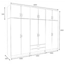 Ντουλάπα Ρούχων Victoria Megapap Εξάφυλλη με Πατάρι και Συρτάρια Χρώμα Καρυδί 300x60x240εκ.