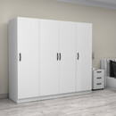 Ντουλάπα Ρούχων Victoria Megapap Τετράφυλλη Χρώμα Λευκό 200x60x181εκ.