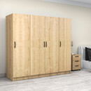 Ντουλάπα Ρούχων Victoria Megapap Τετράφυλλη Χρώμα Φυσικό Οξιάς 200x60x181εκ.