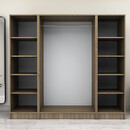 Ντουλάπα Ρούχων Victoria Megapap Τετράφυλλη Χρώμα Καρυδί 200x60x181εκ.