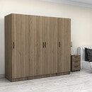 Ντουλάπα Ρούχων Victoria Megapap Τετράφυλλη Χρώμα Καρυδί 200x60x181εκ.