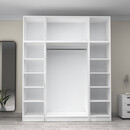 Ντουλάπα Ρούχων Victoria Megapap Τετράφυλλη με Πατάρι Χρώμα Λευκό 200x60x240εκ.