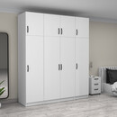Ντουλάπα Ρούχων Victoria Megapap Τετράφυλλη με Πατάρι Χρώμα Λευκό 200x60x240εκ.