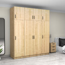 Ντουλάπα Ρούχων Victoria Megapap Τετράφυλλη με Πατάρι Χρώμα Φυσικό Οξιάς 200x60x240εκ.