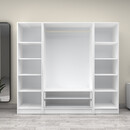 Ντουλάπα Ρούχων Victoria Megapap Τετράφυλλη με Συρτάρια Χρώμα Λευκό 200x60x181εκ.