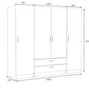 Ντουλάπα Ρούχων Victoria Megapap Τετράφυλλη με Συρτάρια Χρώμα Λευκό 200x60x181εκ.