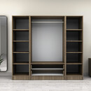 Ντουλάπα Ρούχων Victoria Megapap Τετράφυλλη με Συρτάρια Χρώμα Καρυδί 200x60x181εκ.