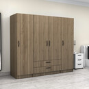 Ντουλάπα Ρούχων Victoria Megapap Τετράφυλλη με Συρτάρια Χρώμα Καρυδί 200x60x181εκ.