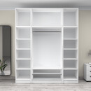 Ντουλάπα Ρούχων Victoria Megapap Τετράφυλλη με Πατάρι και Συρτάρια Χρώμα Λευκό 200x60x240εκ.