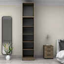 Ντουλάπα Ρούχων Victoria Megapap Μονόφυλλη με Πατάρι Χρώμα Καρυδί 50x60x240εκ.