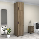 Ντουλάπα Ρούχων Victoria Megapap Μονόφυλλη με Πατάρι Χρώμα Καρυδί 50x60x240εκ.