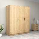 Ντουλάπα Ρούχων Victoria Megapap Τρίφυλλη Χρώμα Φυσικό Οξιάς 150x60x181εκ.