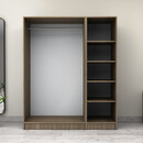 Ντουλάπα Ρούχων Victoria Megapap Τρίφυλλη Χρώμα Καρυδί 150x60x181εκ.