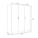 Ντουλάπα Ρούχων Victoria Megapap Τρίφυλλη Χρώμα Καρυδί 150x60x181εκ.