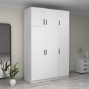 Ντουλάπα Ρούχων Victoria Megapap Τρίφυλλη με Πατάρι Χρώμα Λευκό 150x60x240εκ.