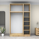 Ντουλάπα Ρούχων Victoria Megapap Τρίφυλλη με Πατάρι Χρώμα Φυσικό Οξιάς 150x60x240εκ.