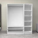 Ντουλάπα Ρούχων Victoria Megapap Τρίφυλλη με Συρτάρια Χρώμα Λευκό 150x60x181εκ.