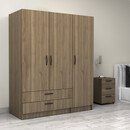 Ντουλάπα Ρούχων Victoria Megapap Τρίφυλλη με Συρτάρια Χρώμα Καρυδί 150x60x181εκ.