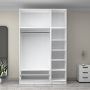 Ντουλάπα Ρούχων Victoria Megapap Τρίφυλλη με Πατάρι και Συρτάρια Χρώμα Λευκό 150x60x240εκ.