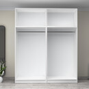 Ντουλάπα Ρούχων Victoria Megapap Τετράφυλλη με Πατάρι Χρώμα Λευκό 200x60x240εκ.