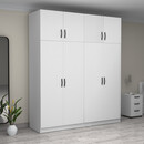 Ντουλάπα Ρούχων Victoria Megapap Τετράφυλλη με Πατάρι Χρώμα Λευκό 200x60x240εκ.