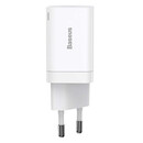 Baseus Γρήγορος Φορτιστής Super si pro  usb + usb-c 30w (Λευκό)