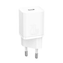 Baseus Γρήγορος Φορτιστής Super si 1c 20w με Καλώδιο usb-c σε Lightning 1m (Λευκό)