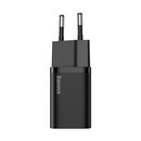 Baseus Φορτιστής Super si 1c 25w με Καλώδιο usb-c και Θύρα usb-c 1m (Μαύρο)