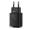 Baseus Φορτιστής Compact Quick Charger Usb, usb-c 20w (Μαύρο)