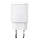 Baseus Φορτιστής Compact Quick Charger Usb, usb-c 20w (Λευκό)