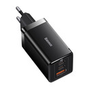 Baseus Φορτιστής Gan5 pro 2xusb-c + usb 65w (Μαύρο)