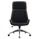 Καρέκλα Γραφείου Διευθυντή ArteLibre TITUS Μαύρο/Καφέ Ξύλο/PU/Αλουμίνιο 59x65x108.5-116.5cm