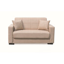 ROVER LIGHT BROWN ΥΦΑΣΜΑ 2ΘΕΣΙΟΣ ΚΑΝΑΠΕΣ/ΚΡΕΒΑΤΙ ΜΕ ΑΠΟΘ.ΧΩΡΟ 150Χ80εκ.